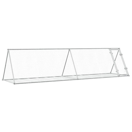 Vidaxxl Kaninchenstall 400x105x91 cm verzinkter Stahl silberfarben