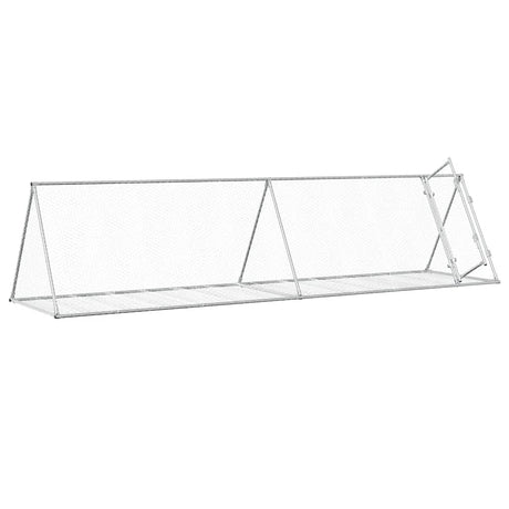 Vidaxxl Kaninchenstall 400x105x91 cm verzinkter Stahl silberfarben