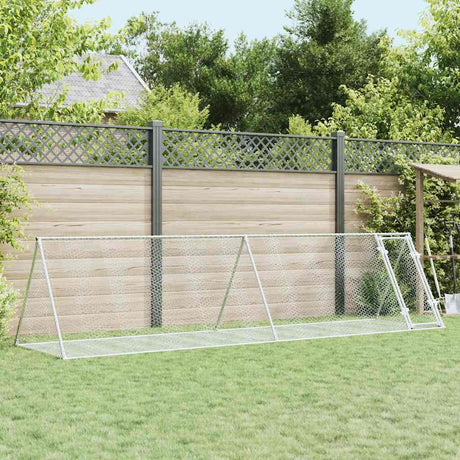 Vidaxxl Kaninchenstall 400x105x91 cm verzinkter Stahl silberfarben