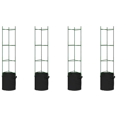 VidaXL Tomatenkäfige mit Pflanzbeutel 4 Stück 154 cm Stahl und Polypropylen