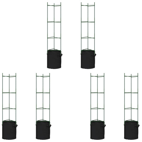 VidaXL Tomatenkäfige mit Pflanzbeutel 6 Stück 154 cm Stahl und Polypropylen