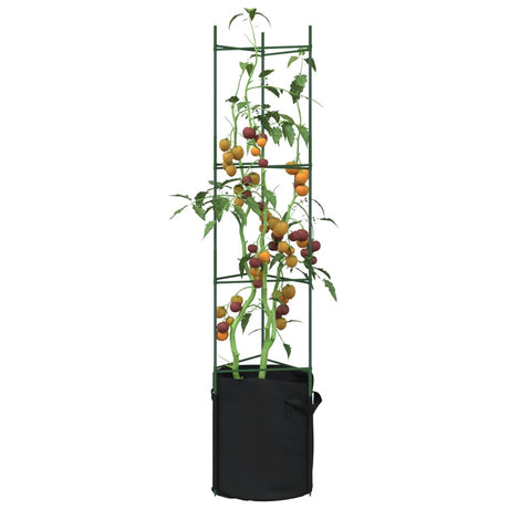 VidaXL Tomatenkäfige mit Pflanzbeutel 8 Stück 154 cm Stahl und Polypropylen