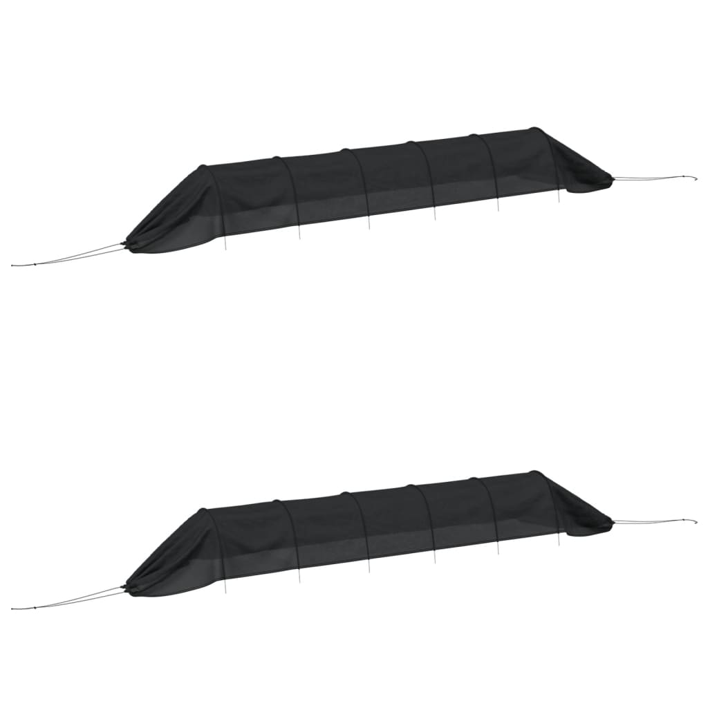 VidaXL Growtunnel 2 Stk. Stahl und Polyethylen schwarz