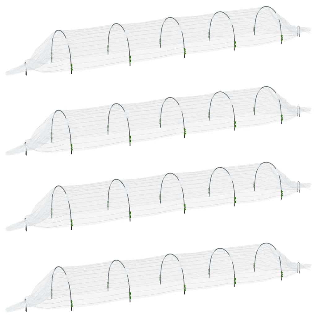 Vidaxx-Anzuchttunnel 4 Stück 1,5 x 5 m aus Glasfaser und Polypropylen