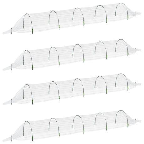 Vidaxx-Anzuchttunnel 4 Stück 1,5 x 5 m aus Glasfaser und Polypropylen