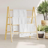Vidaxx Handtuchleiter mit 4 Sprossen 90x50x100 cm Bambus