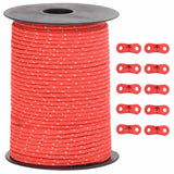 VidaXL Zelt-Abspannleine mit Reflektorstreifen und Spannern 50 m 3 mm