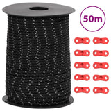VidaXL Zelt-Abspannleine mit Reflektorstreifen und Spannern 50 m 3 mm