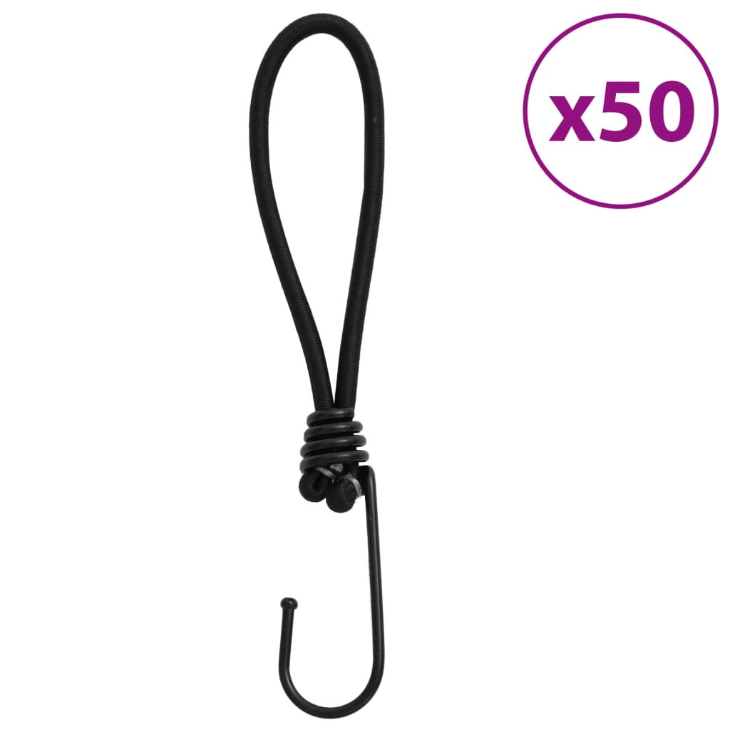 Vidaxl Spanngummi mit Haken 50 Stück 17 cm