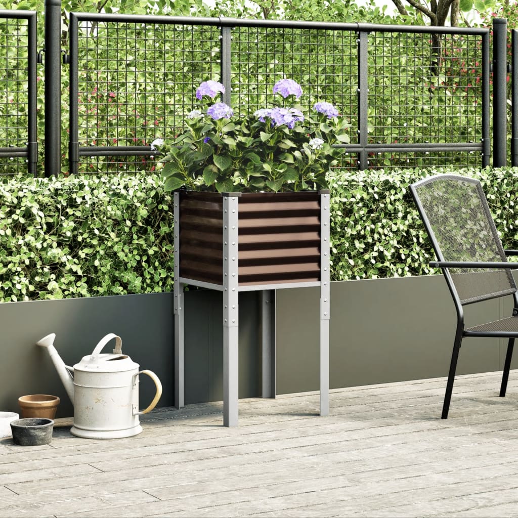 Vidaxx Pflanzgefäß 45x45x88 cm Stahlbraun
