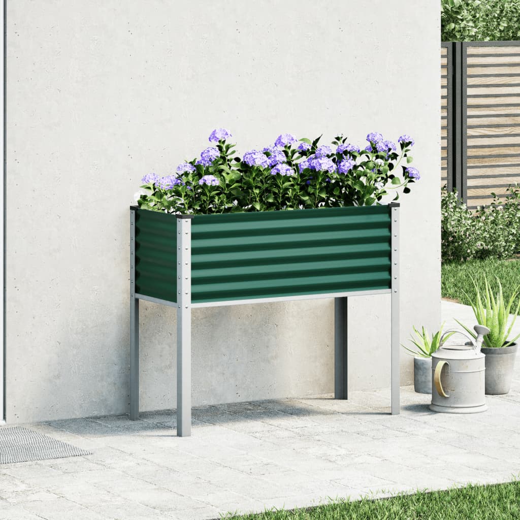 Vidaxl plantenbak 100x41x90 cm staal groen