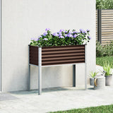 Vidaxl plantenbak 100x41x90 cm staal bruin