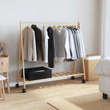 Vidaxx Kleiderständer mit Regalen und Rollen 106x34x106,5 cm Bambus