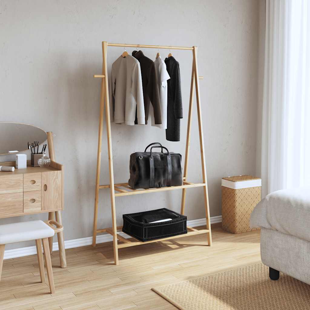 Vidaxx Kleiderständer mit Regalen 96x45,5x150,5 cm Bambus
