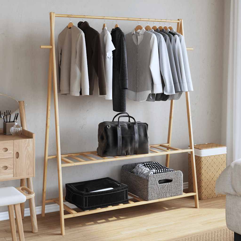 Vidaxx Kleiderständer mit Regalen 132x45,5x150,5 cm Bambus