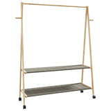 Vidaxx Kleiderständer mit Regalen und Rollen 132x45,5x155,5 cm Bambus
