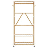 Vidaxx Kleiderständer mit Regalen und Rollen 90x40x179,5 cm Bambus