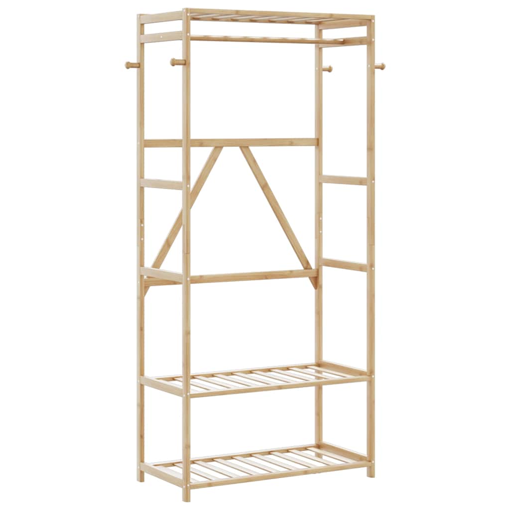 VidaXL Kleiderständer mit Regalen 80x40x175 cm Bambus