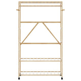Vidaxx Kleiderständer mit Regalen und Rollen 110x40x180 cm Bambus