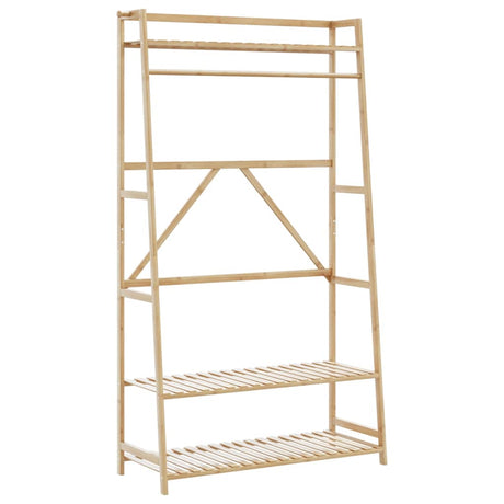 VidaXL Kleiderständer mit Regalen 110x40x180 cm Bambus
