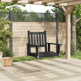 VidaXL Gartenschaukelstuhl mit Metallketten, massives Kiefernholz, schwarz