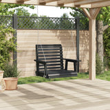 VidaXL Gartenschaukelstuhl mit Metallketten, massives Kiefernholz, schwarz