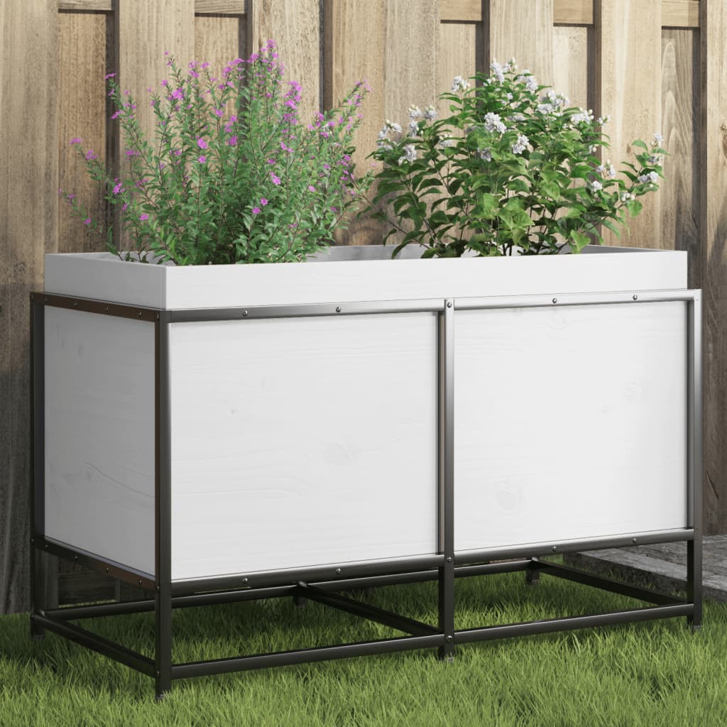 Vidaxx Pflanzgefäß 80x40x50 cm massives Kiefernholz weiß