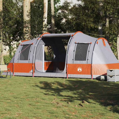 VidaXL Tunnelzelt 4-Personen wasserdicht Grau und Orange