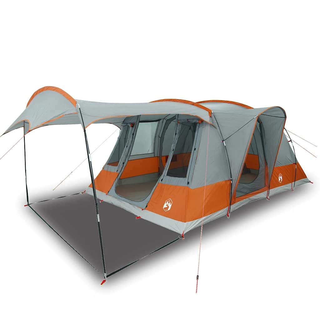 Vidaxl Tunnel Tenda di 5 persone impermeabile grigio e arancione