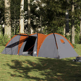 Vidaxl Dome Tenda 8 persone impermeabile grigio e arancione