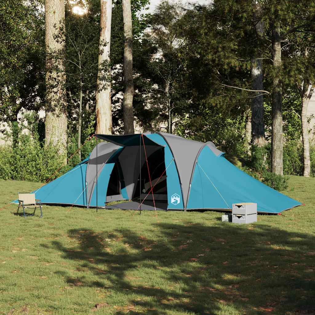 Vidaxl dome tente 6 personnes imperméables bleu