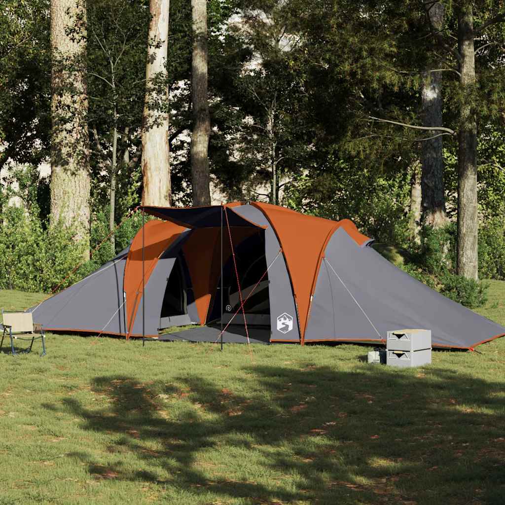 Vidaxl Dome Tent 6-osobowy wodoodporny szary i pomarańczowy