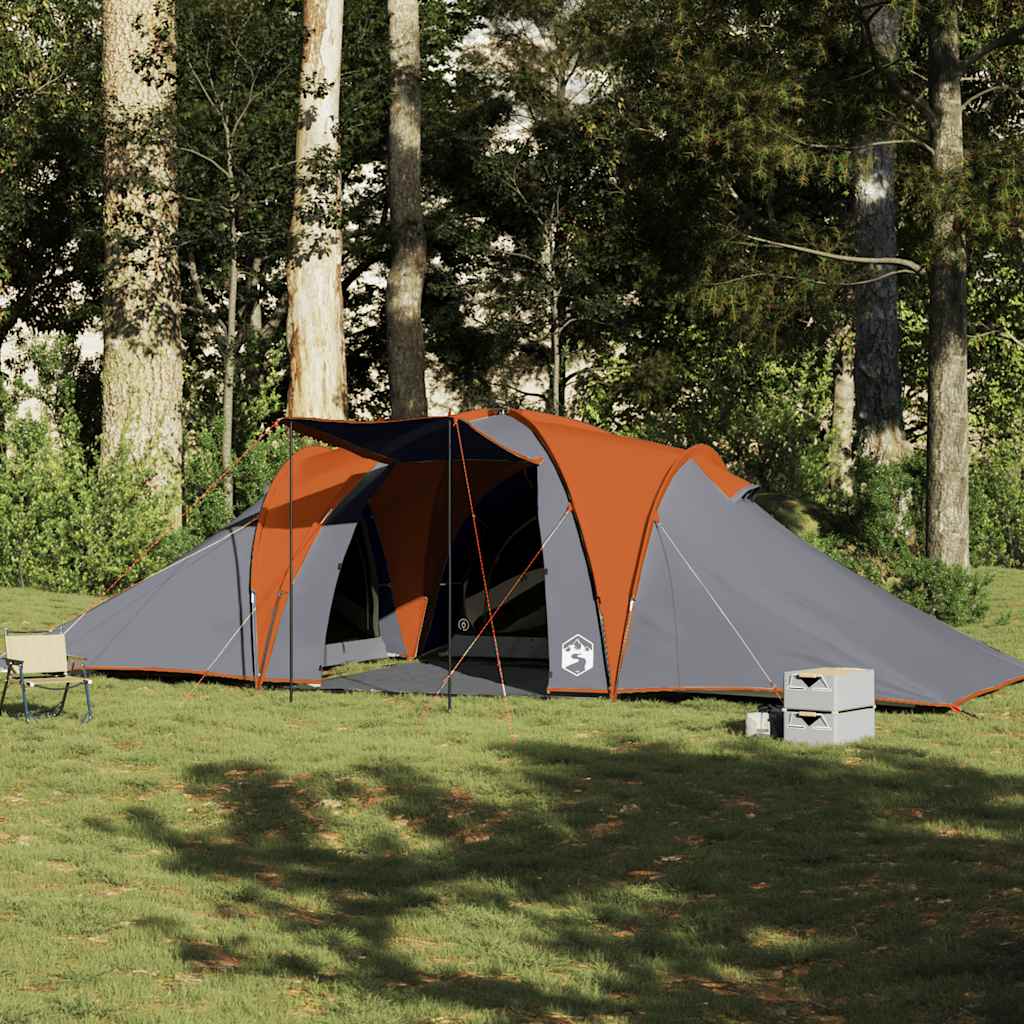 Vidaxx Kuppelzelt 6-Personen wasserdicht grau und orange