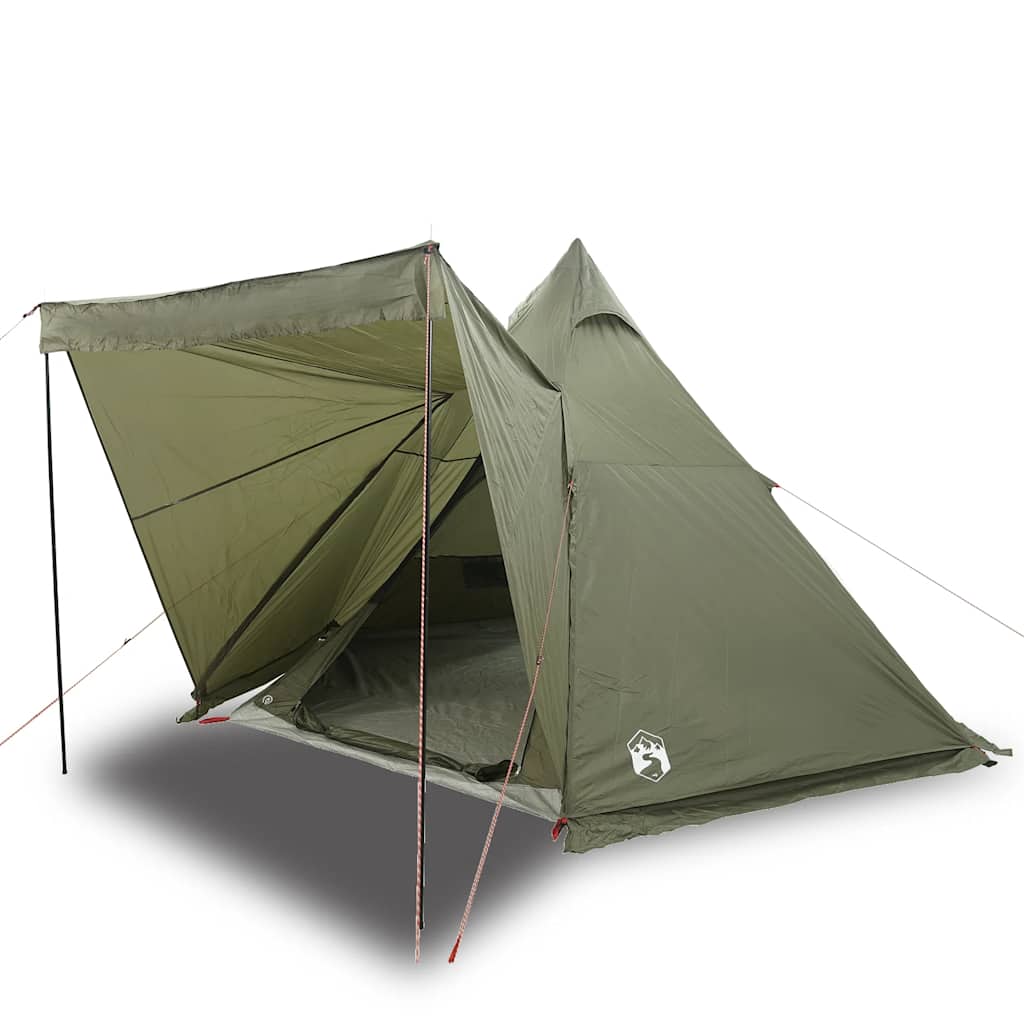 Vidaxl Tipi-Zelt 6-Personen wasserdicht olivgrün