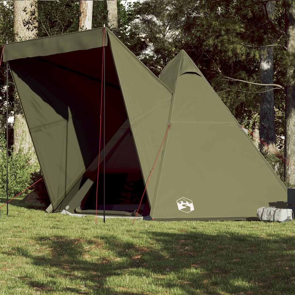 Vidaxl Tipi-Zelt 6-Personen wasserdicht olivgrün
