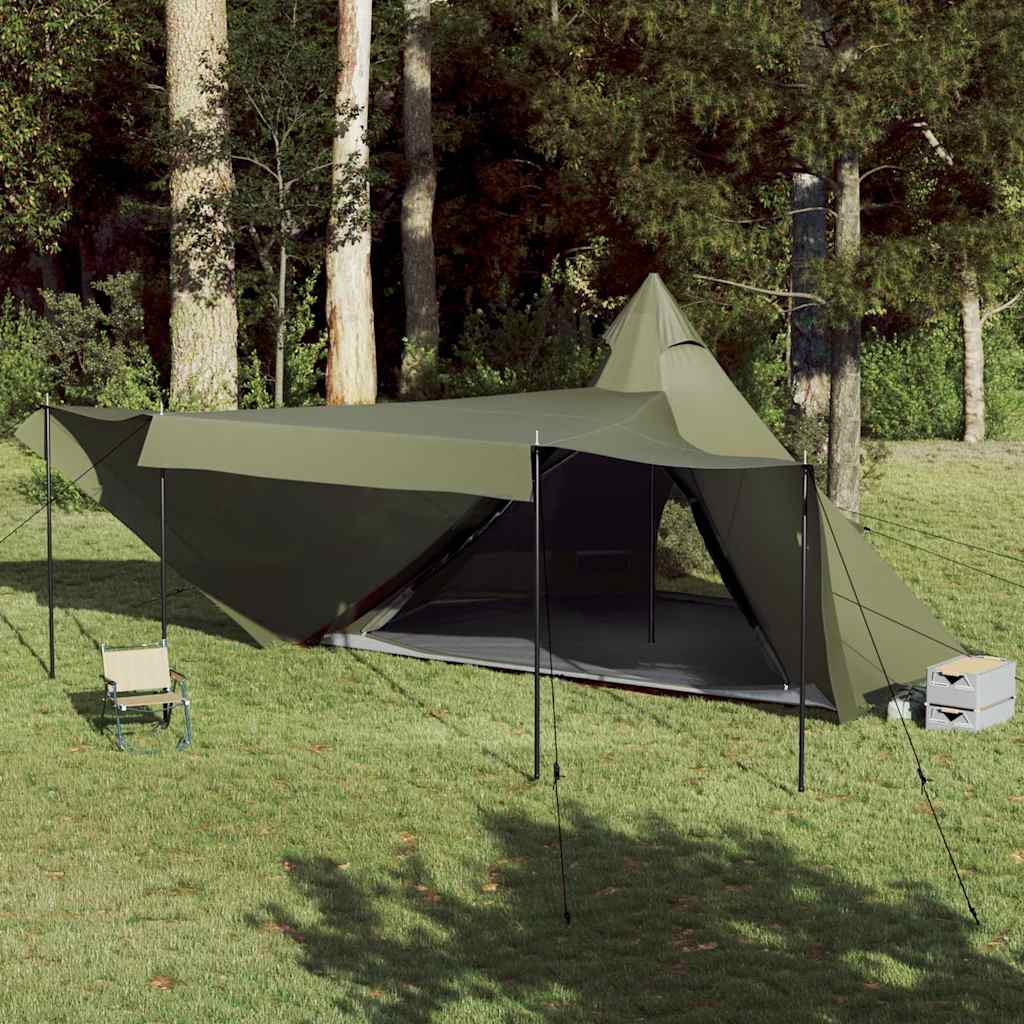Vidaxl Tipi-Zelt 6-Personen wasserdicht olivgrün
