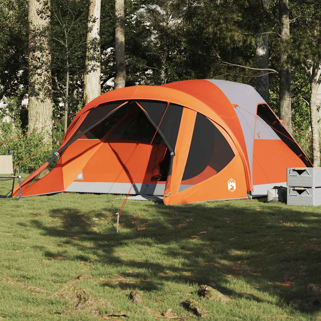 Vidaxl Tunnel tent 6-person waterproof gray and orange