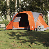 Vidaxl dome tente 6 personnes étanche gris et orange