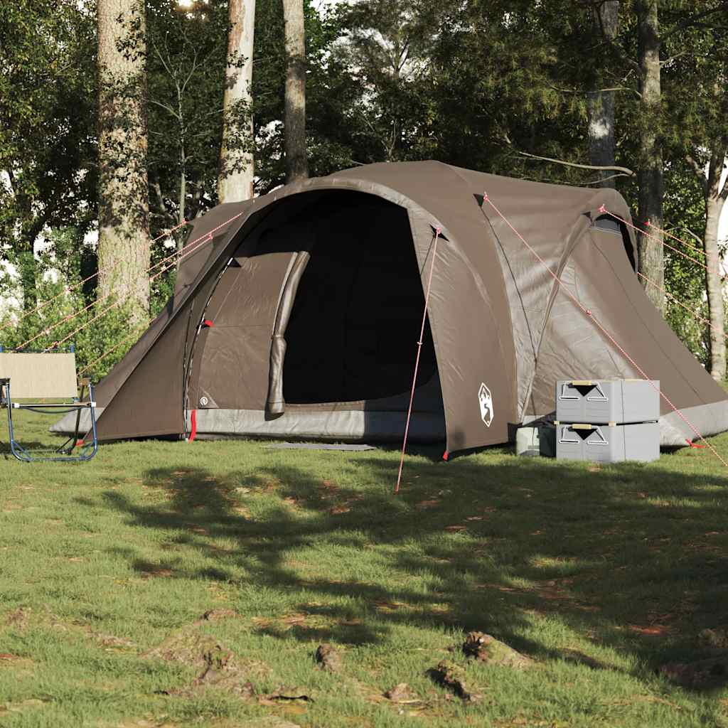 Vidaxl dome tente 6 personnes étanche marron imperméable