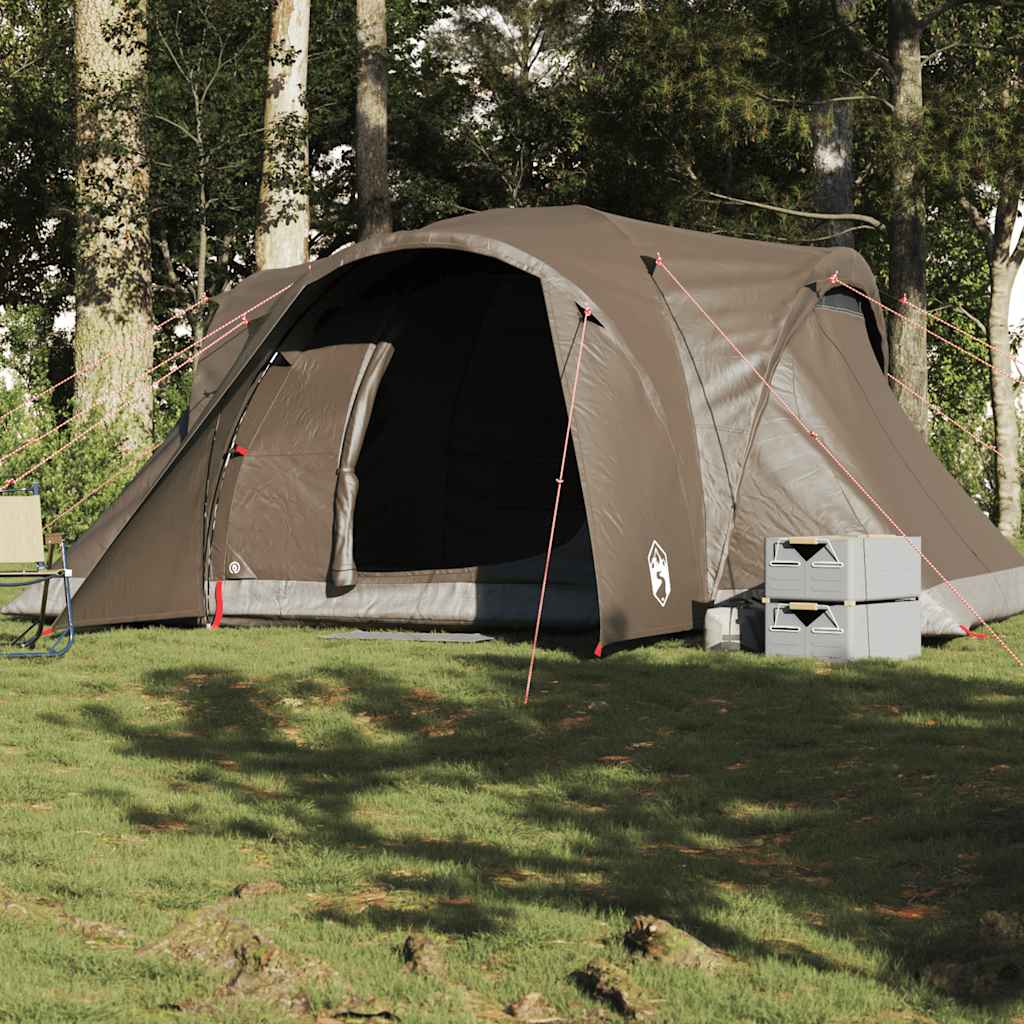 Vidaxl dome tente 6 personnes étanche marron imperméable