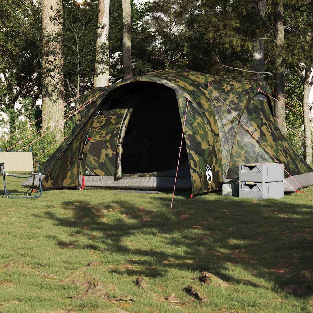 Vidaxl dome tente 6 personnes camouflage imperméable