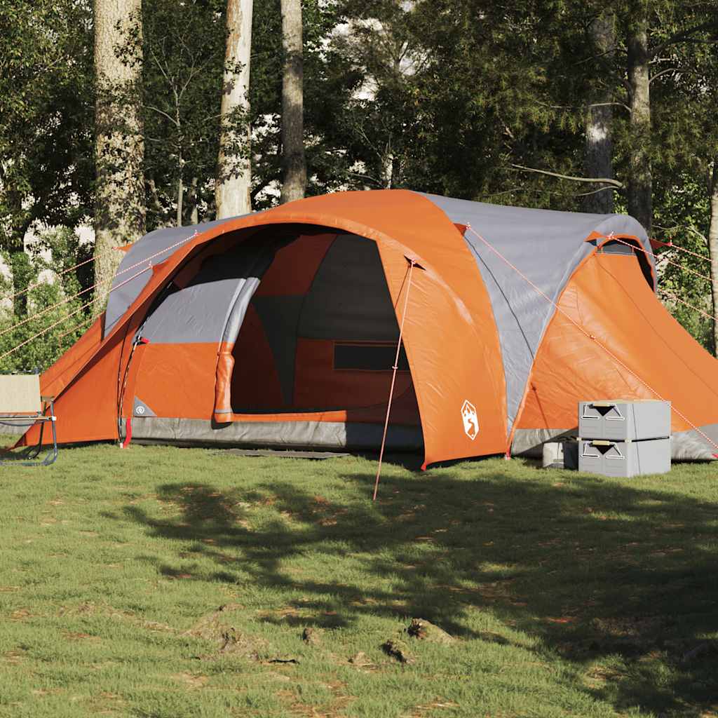 Vidaxx Kuppelzelt 6-Personen wasserdicht grau und orange