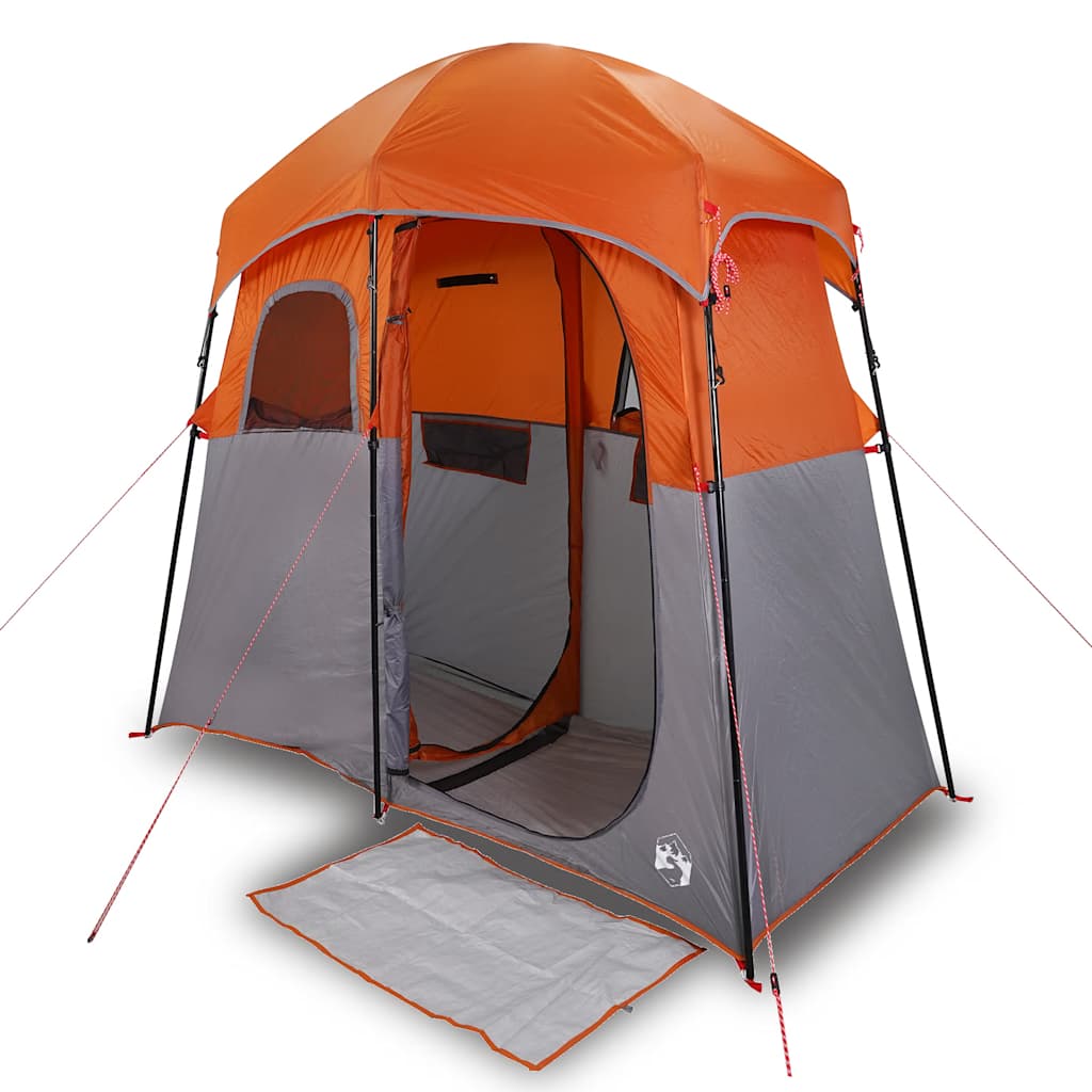 VidaXL Duschzelt 2-Personen wasserdicht Grau und Orange