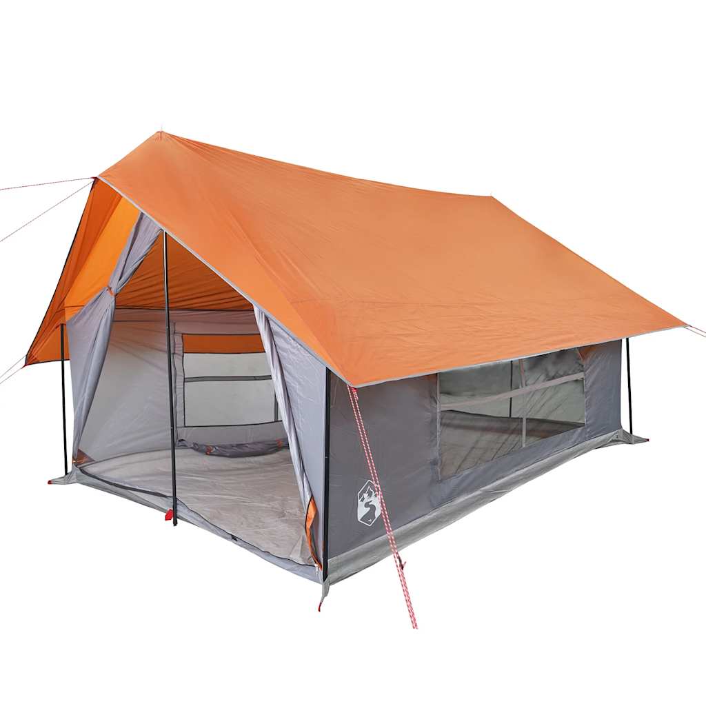 VidaXL Zelt 5-Personen wasserdicht grau und orange