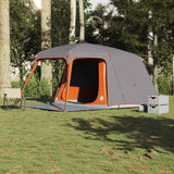 VidaXL Campingzelt mit Verandakuppel, 5 Personen, wasserdicht, grauorange