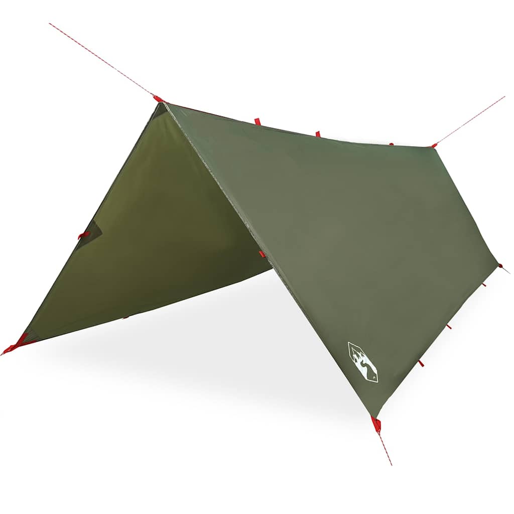 Vidaxl camping baldakin vandtæt 406x306 cm olivengrøn