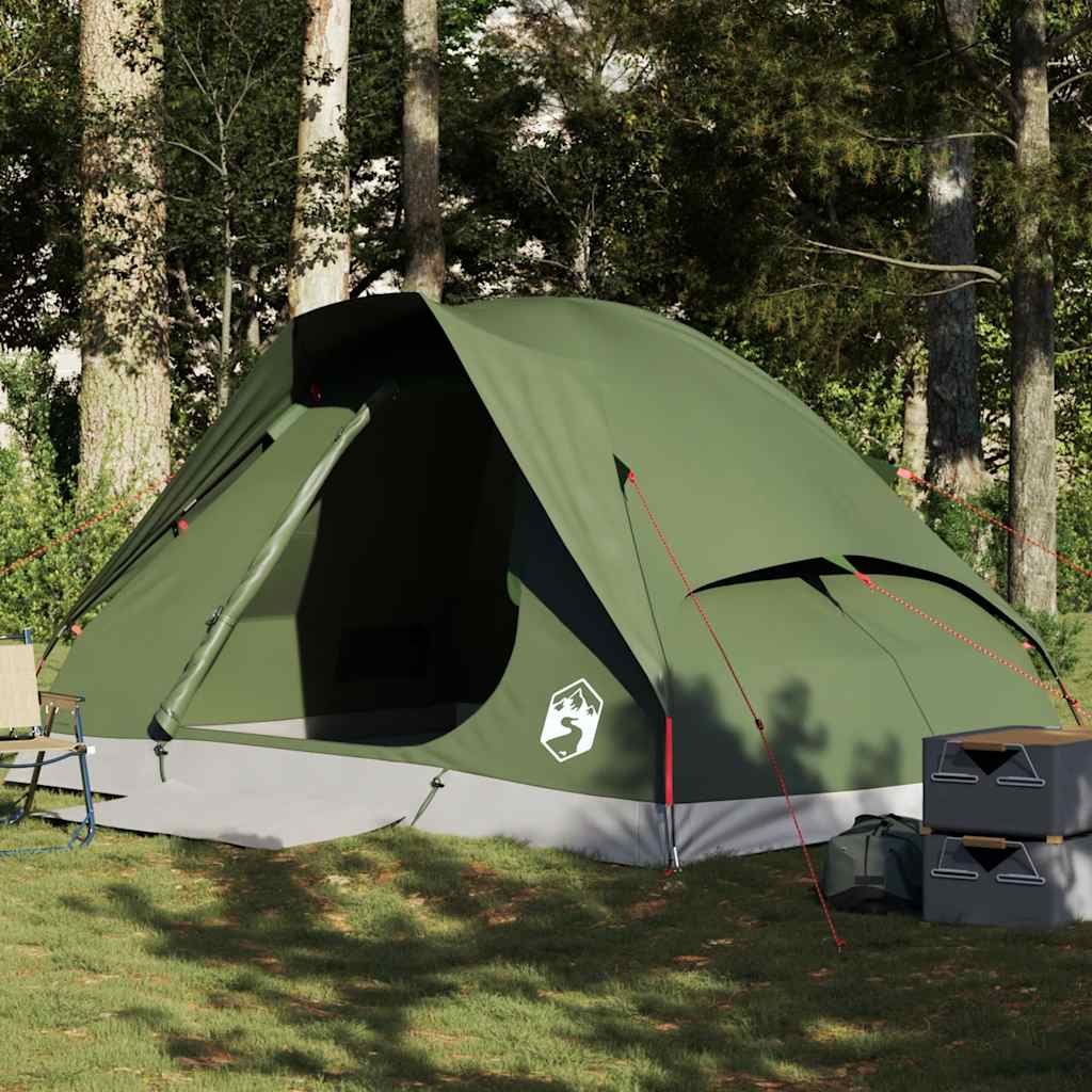 Vidaxl Dome Stan 4-Person Waterproof Olive Green