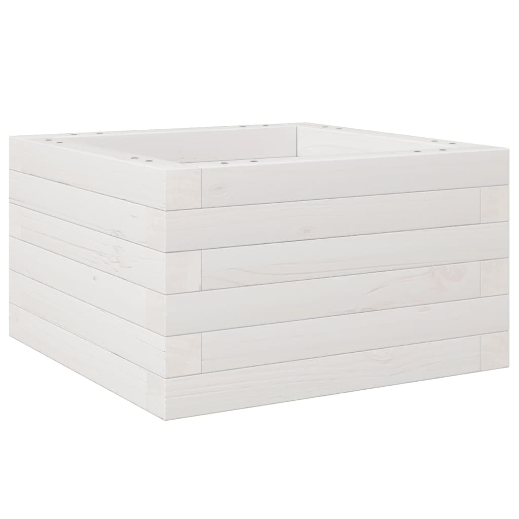 Vidaxx Pflanzgefäß 40x40x23 cm massives Kiefernholz weiß