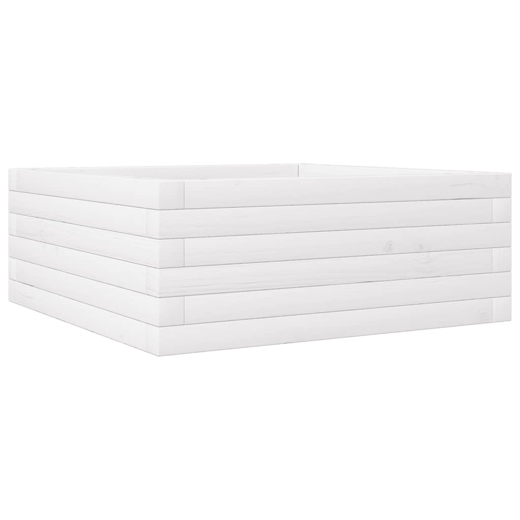 Vidaxx Pflanzgefäß 60x60x23 cm massives Kiefernholz weiß