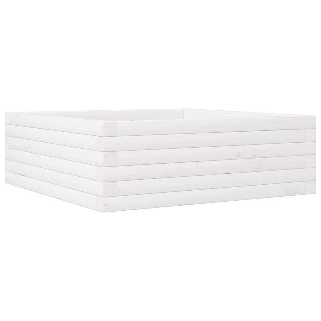 Vidaxx Pflanzgefäß 70x70x23 cm massives Kiefernholz weiß